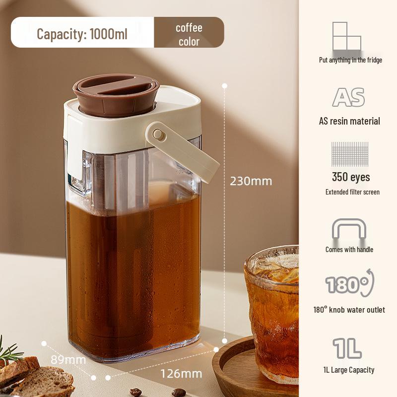 

1000 мл Бытовая и уличная кофеварка для колд брю с ручной кофемолкой 1000ml