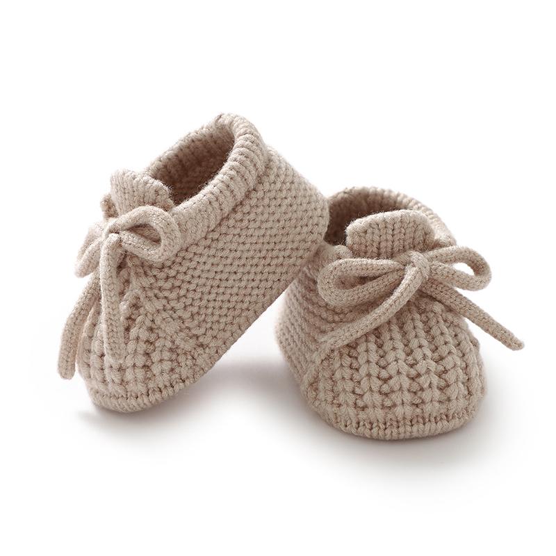 Buty Niemowlęce Dzianinowe Obuwie do Łóżeczka Noworodka 0-18M Ciepłe Akcesoria Odzieżowe Niemowlęcy Chłopcy Dziewczynki Pierwsze Buciki Modne Jednolite Maluch Dziecko