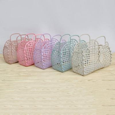 Hollow Handbag Summer Home Organizer Women Bath Basket Laundry Basket Washing Storage Basket