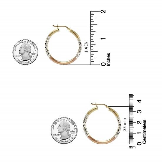 LeCalla S925 Sterling Silber Schmuck Dreifarbige Diamant-Creolen für Frauen und Mädchen