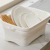 Silicone Vegetable Washing Basin Foldable Vegetable Sink Tub Kitchen Storage Tray Dishpan  Food