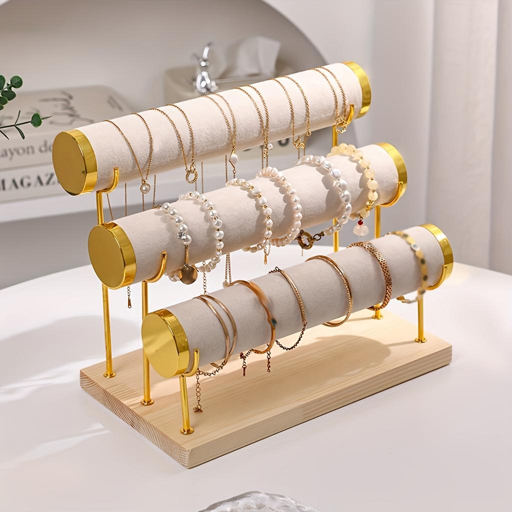 1pc Step Velvet Necklace Bracelet Foot Chain Display Stand Desktop Bedroom Dressing Table Sales Cabinet, Business Cabinet