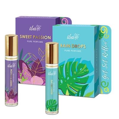Iba Rain Drops - Sweet Passion Pure Perfume Combo L Alcohol Free Long Lasting L Halal Certified & Vegan - Women, 10
