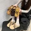 Internet-Berühmtheit kleine leichte vielseitige Oberbekleidung Tasche Kopf halb schleifend Retro Erhöhungsplattform Birkenstocks Damen Herbst
