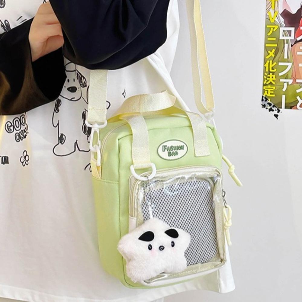 Y2K Japanese Style Back School Shoulder Bag Clear Pocket Kawaii Itabag  for Teenage Girls