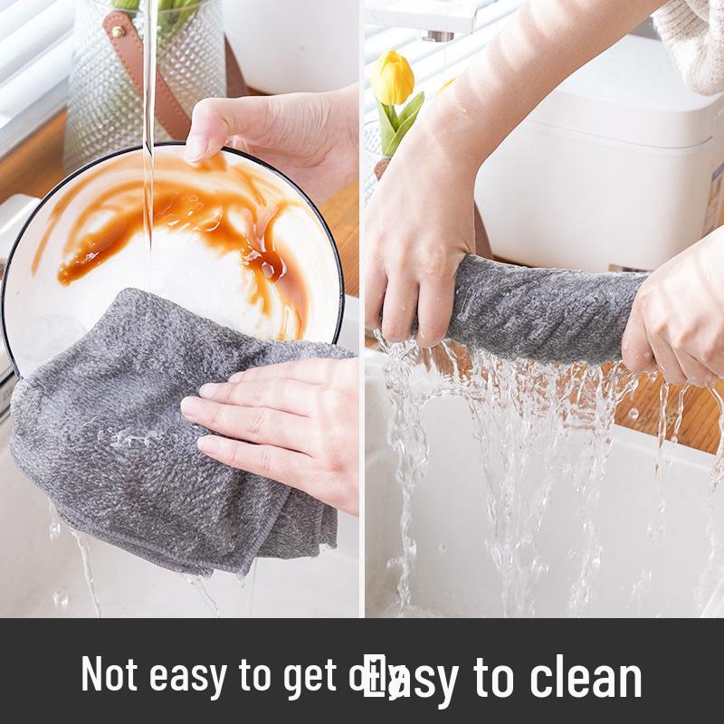 Bamboo Charcoal Fiber Lint-Free Dishwashing Cloth - Absorbent Kitchen & Housework Towel