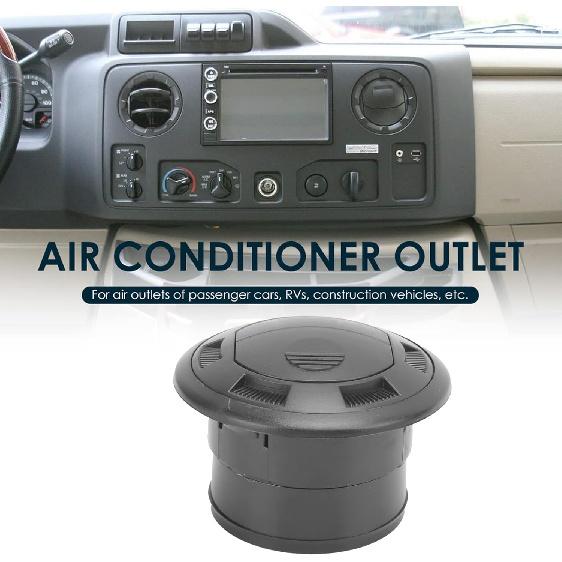 75mm RV Vent Covers, Dashboard Air Conditioning Deflector, Side Roof Air Black Vent Outlet, Mount Round Louvered Dash Vent Exhaust Grille Universal