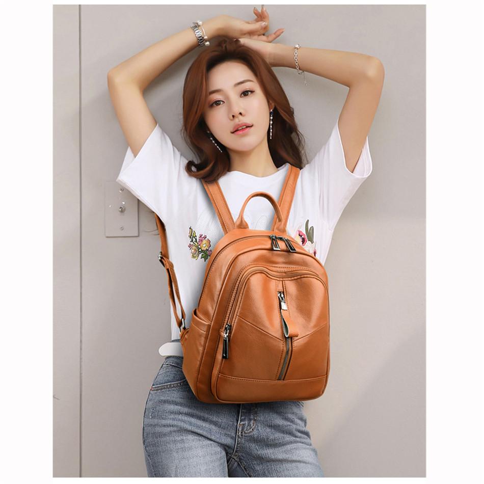 Mochilas de cuero de las mujeres mujer Vintage Bolso Sac A Dos Señoras  Bolsas de la escuela para las niñas casual viaje mochila Daypack Mochilas  comprar a buen precio — entrega gratuita,