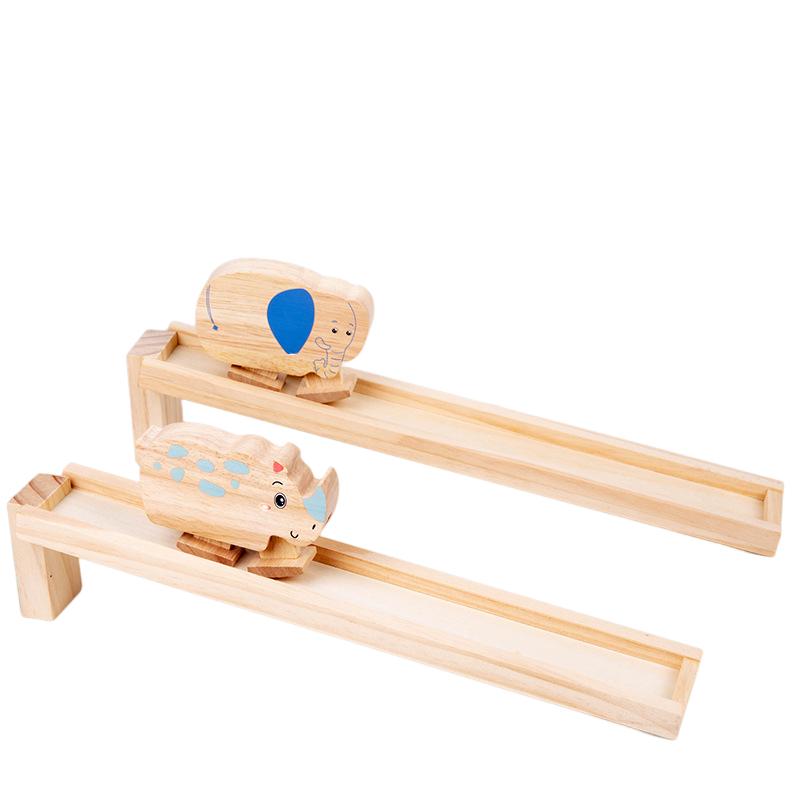 

Деревянный динозавр Детский животный инерционный спуск Строительный блок Обучающая игрушка Подарок Elephant