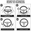 Wuyaoyao Fuzzy Car Steering Wheel Cover, 15'' Soft Auto Steering Wheel Protector For Warm Winter, Elastic Anti-Slip Fluffy Wheel Covers, Car