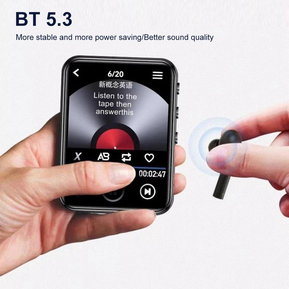 Portable MP4 Player with Speaker Touch/Button Full Screen Music Player BT HiFi MP3 Walkman Support FM Radio Recording E-Book