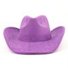 Popular Classic Retro Fashion Suede Western Denim Top Hat Men's and Women's Lightweight Fashion Felt Hat