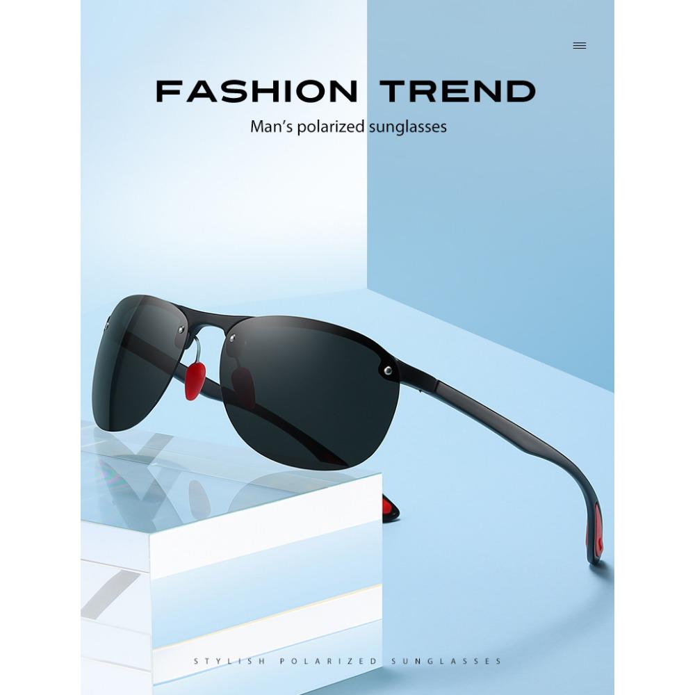 aoron Half Frame Polarized Men's and Women's Fashion Sunglasses Driving Sunglasses TR Night Vision Goggles