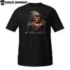 Hellfire Reaper T-Shirt | Burning Skull Hooded Skeleton | Dark Grimoire Tee