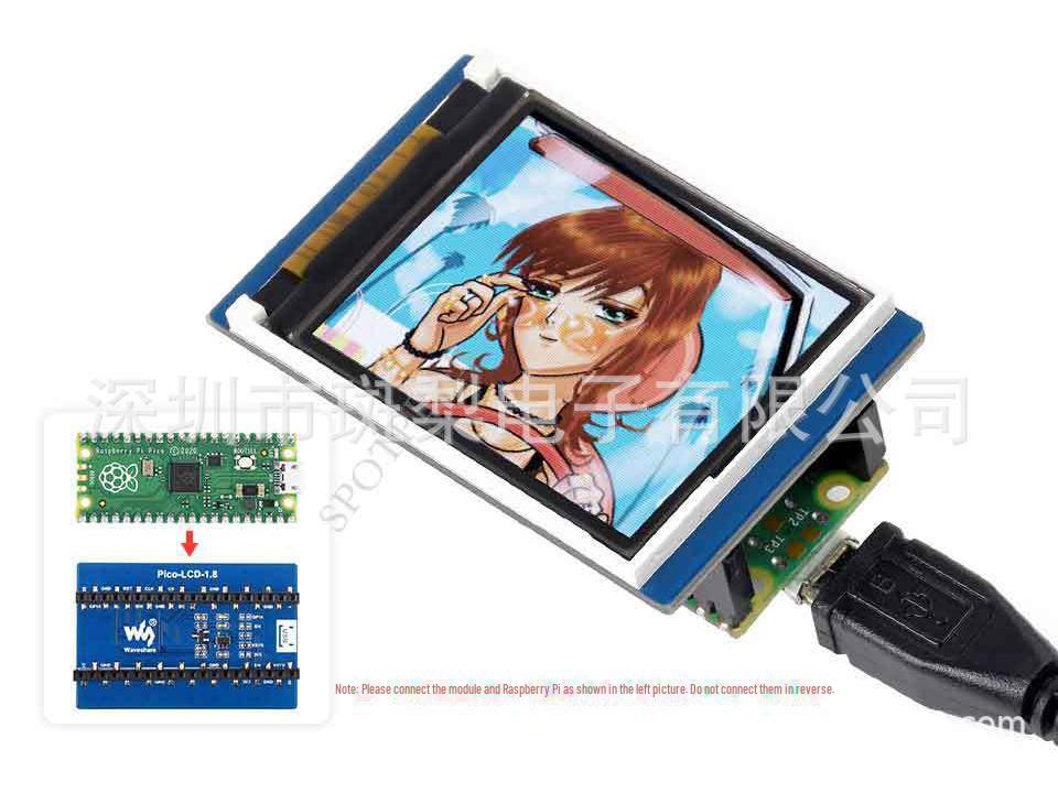 Raspberry Pi Pico 1,8" LCD-Anzeigemodul, 160×128 Pixel, 65K Farben