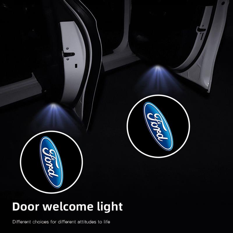 2Pcs LED HD Car Door Wireless Welcome Light Projector Lamps For Ford Focus Fiesta Puma Ranger Kuga MK7 MAX F150 VG1