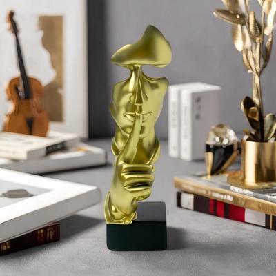 Europejska Cisza To Złota Figura Abstrakcyjna Statua Rzemiosło Żywiczne Ornament Salon Biuro Dekoracja Na Biurko Materiały