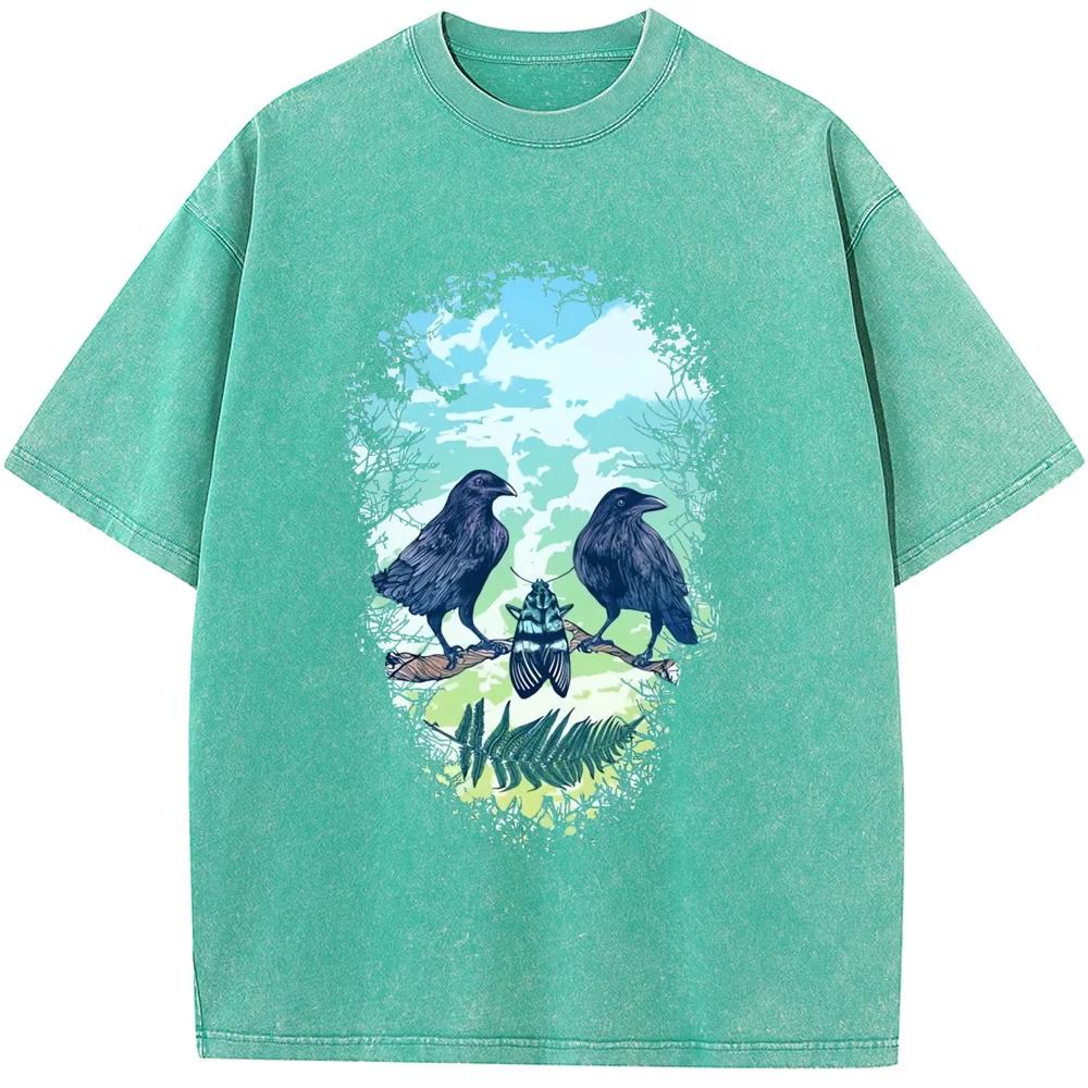 Men Women Casual Fashion Oversized T-shirt Washed Old High Quality T-shirt Vintage Colored Mens T-shirts