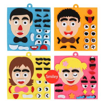 1 Zestaw Zmieniające Emocje Puzzle Zabawki Filcowe Naklejki Włóknina 3D DIY Poznawcze Wyrazy Twarzy Gra Rekwizyty Zabawki Edukacyjne Wczesne ZYF