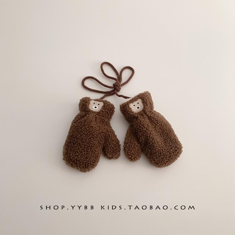 Ins coreeană drăguț ursuleț pentru bebeluși eșarfă mănuși pentru copii toamna și iarna băieți și fete eșarfă caldă pentru gât plus catifea pentru gât