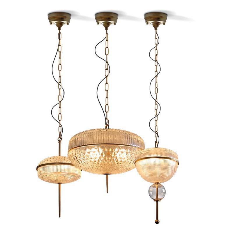 American Retro Crystal Pendant Light for Living and Dining Rooms