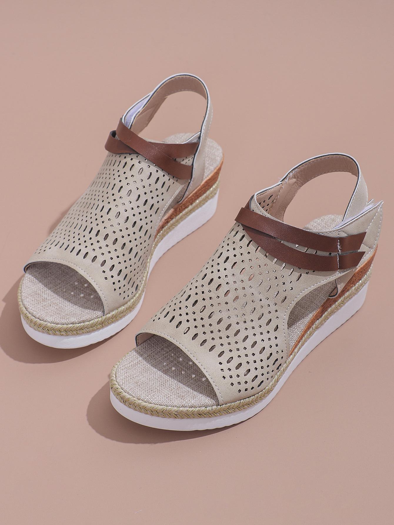 

Сандалии с открытым носком на липучке большого размера, женские летние новые сандалии на платформе с закрытыми стопами 43