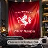 Wandteppich FC Twente Benutzerdefinierter Name Text Personalisierter Wandbehang Teppich Heimwanddekoration