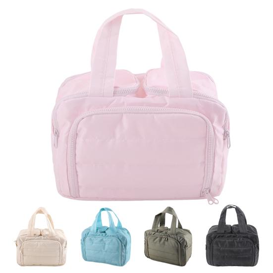 Travel Cosmetic Bag Large Capacity Quilted Makeup Bag Portable Cosmetic Toiletry Organizer with Dry Wet Separation