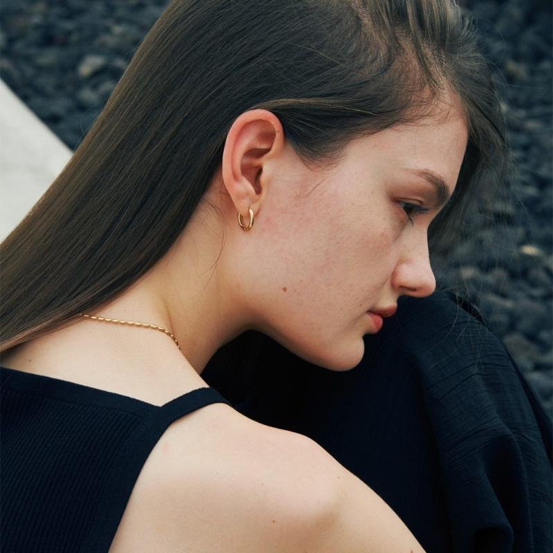 VERTE Basic Earring  Gold Ver.  2 Size    deux.silVer.131