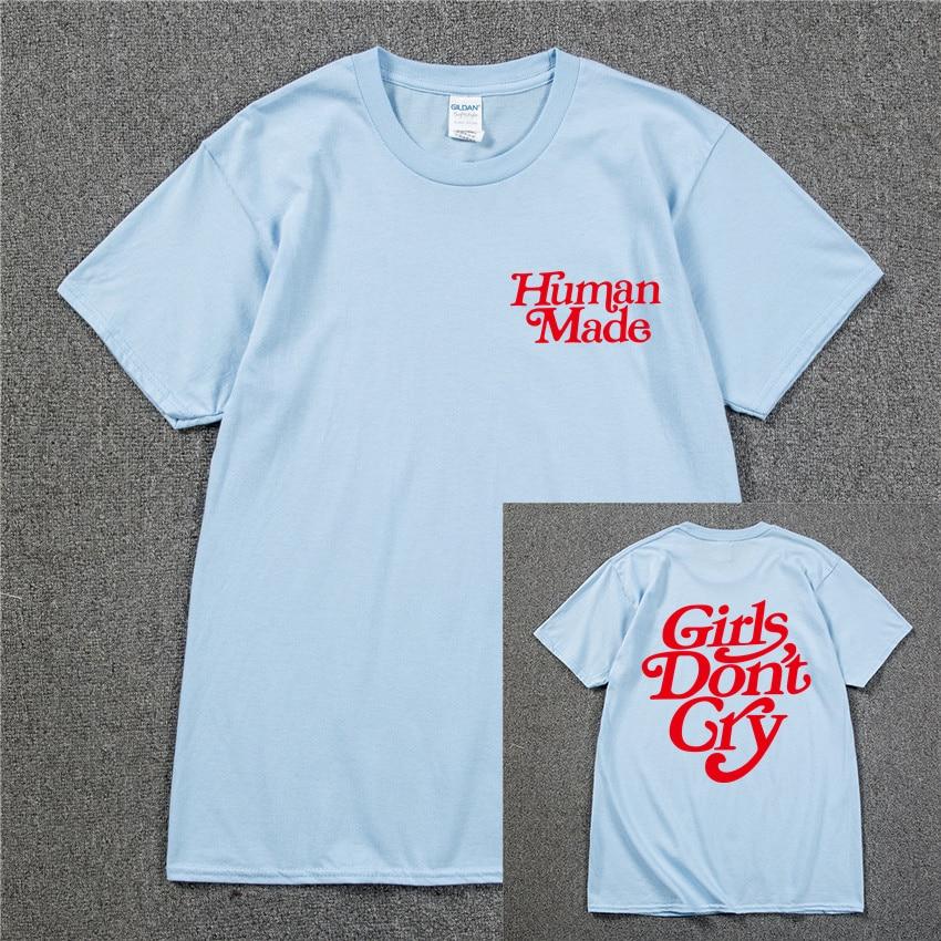 Girls Don’t Cry Human Unisex T-shirt  Unisex Cotton Best Quality Black White Letter Printing Casual Hip Hop Tshirts Harajuku Tops T