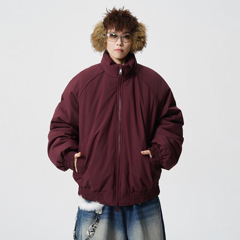 Hot Trendy Men's Winter Cotton Stand Collar Jacket - Casual Loose Fit Warm Outerwear for Couples