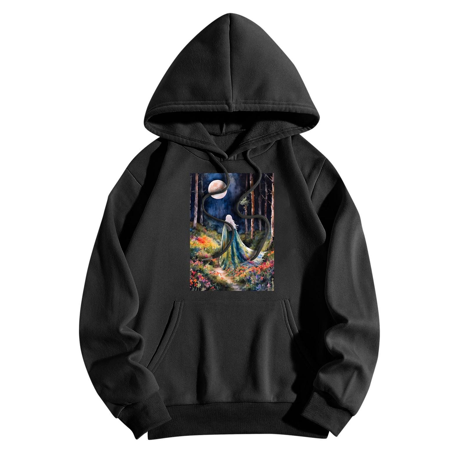 Женская модная повседневная толстовка с капюшоном и принтом ведьмы на Хэллоуин — фото 6