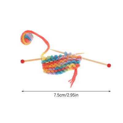 1:12 Dollhouse Miniature Sweater Knitting Wool Knitting Tool Mini Simulation Knitting Needle Sweater Doll Knitting Scene Gifts