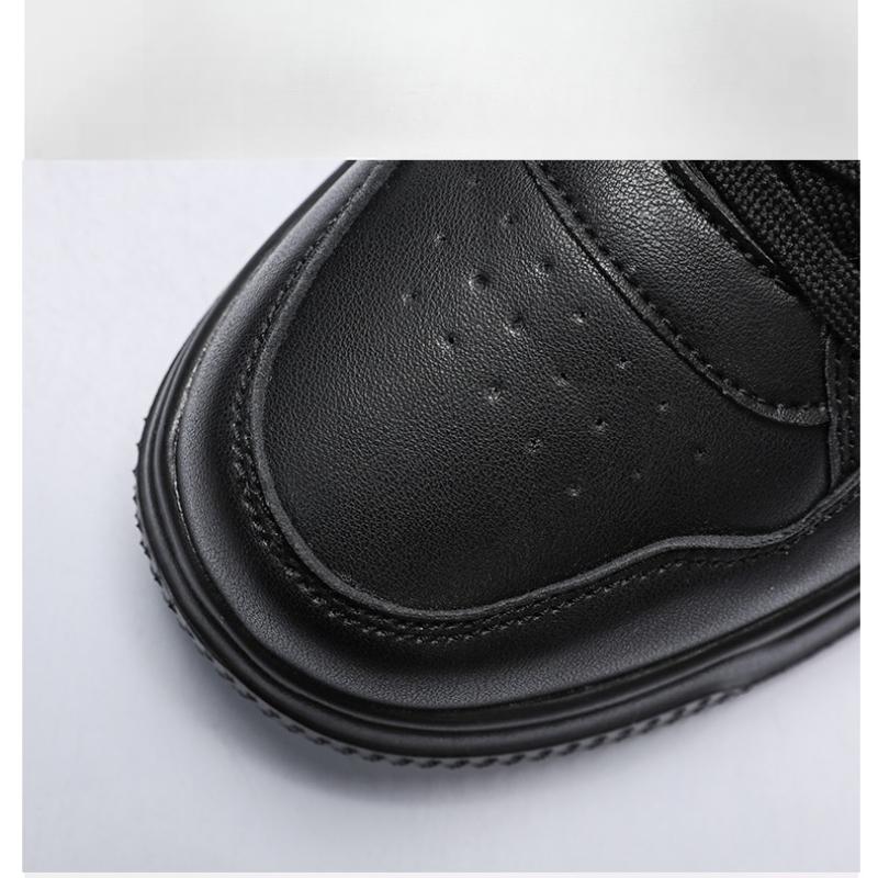 Men's Leather Sneakers Trend Casual Skateboard Shoes Thick Soles Platform