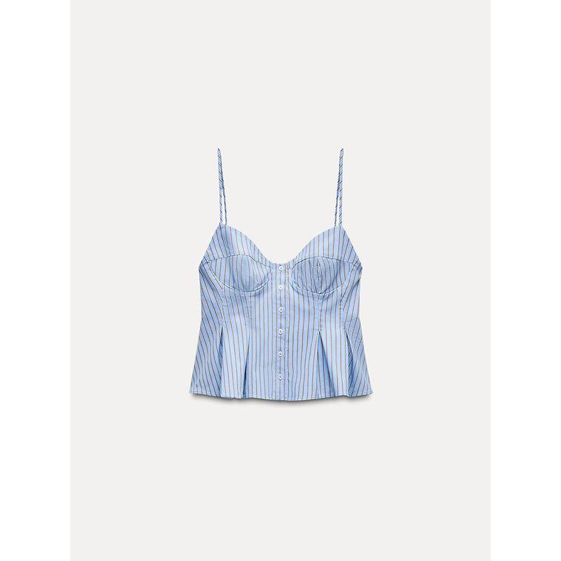 Za2025 Summer New Women Clothes Sexy Sleeveless Small Pleated Poplin Sling Casual Top 2890420 800