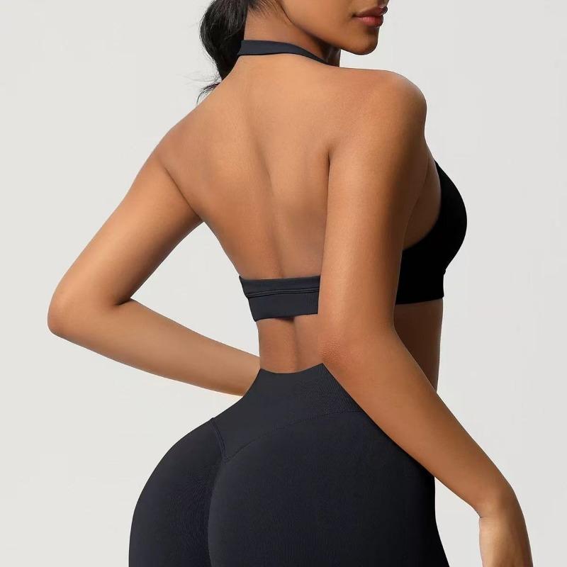 Women S Seamless Halter Neck Sports Bra Comfortable Supportive