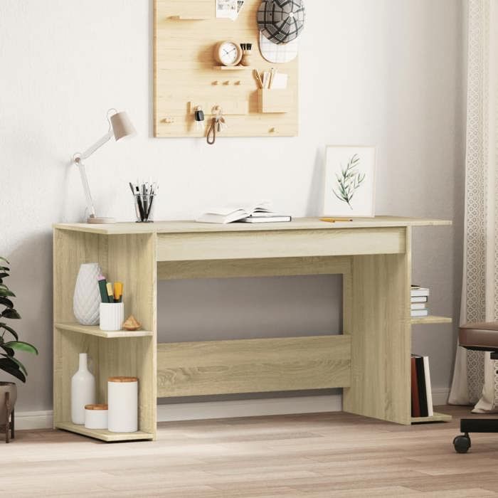 VidaXL Desk Sonoma Oak 140x50x75 Cm Engineered Wood 840550