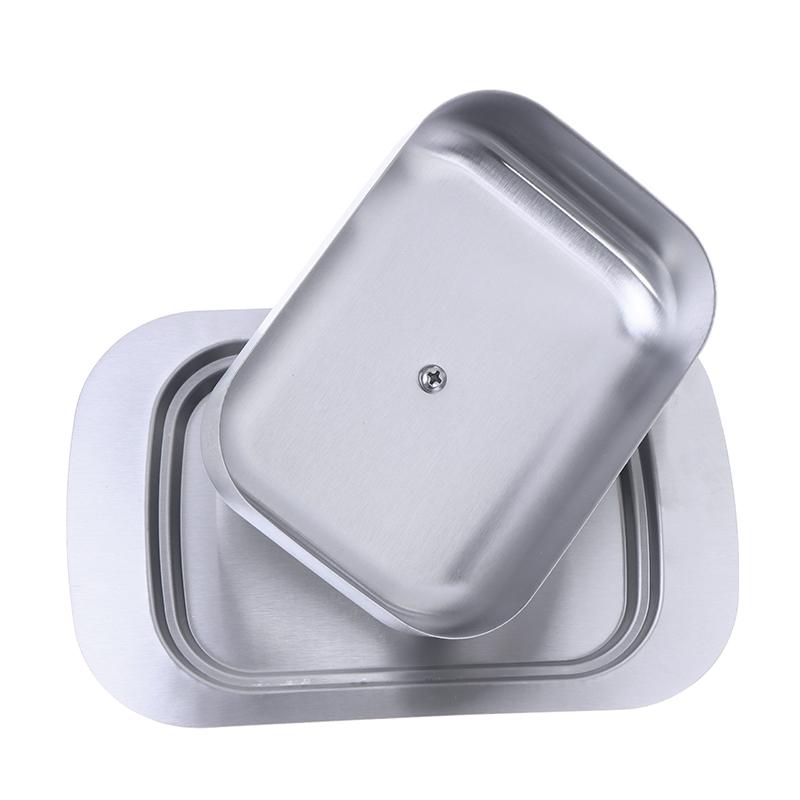 Stainless Steel Butter Dish With Lid Retro French Butter Box Storage Box Butter Tray Tableware Dessert Tray Kitchen Tableware