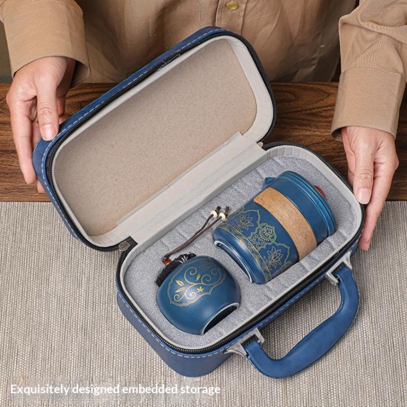 Travel Tea Pot Set Outdoor Portable Ceramic Quick Guest Tea Set Office Teapot And Cup Set Light Luxury Friend Best Gifts