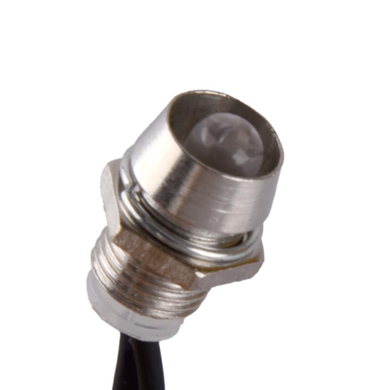 10pcs White 8mm Indicator Lamp 12V LED Warning Light Pilot Dash Panel Universal for Car Auto Truck Boat Van 1.8W