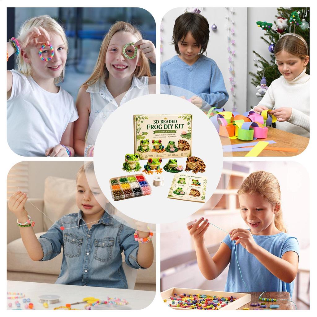 Bead Making Kit DIY Cute Craft Supplies 3D Animal Decor With Instructions For Kids Boys Girls Beginners Birthday Party Holiday