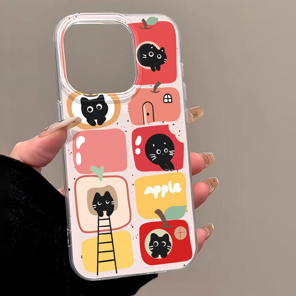 Painted Phone Case for iPhone 12 13 15 16 iPhone 16 12 13 14 15 Pro  14 15 16 Pro Max Coverage Shockproof Anti-Fingerprint Fresh Style Protective Case