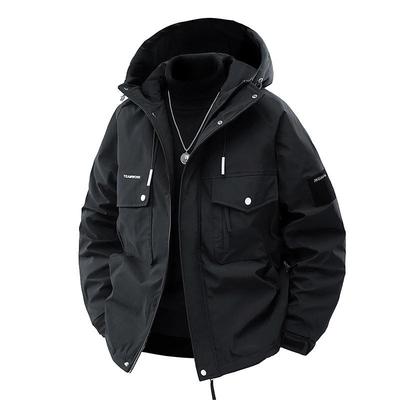 Veste de travail en coton grande taille avec velours pour hommes en hiver, veste ample surdimensionnée, veste en coton décontractée polyvalente pour hommes