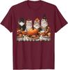 Thanksgiving Katzen Abendessen Fest Vintage Herbst Design Unisex T-Shirt