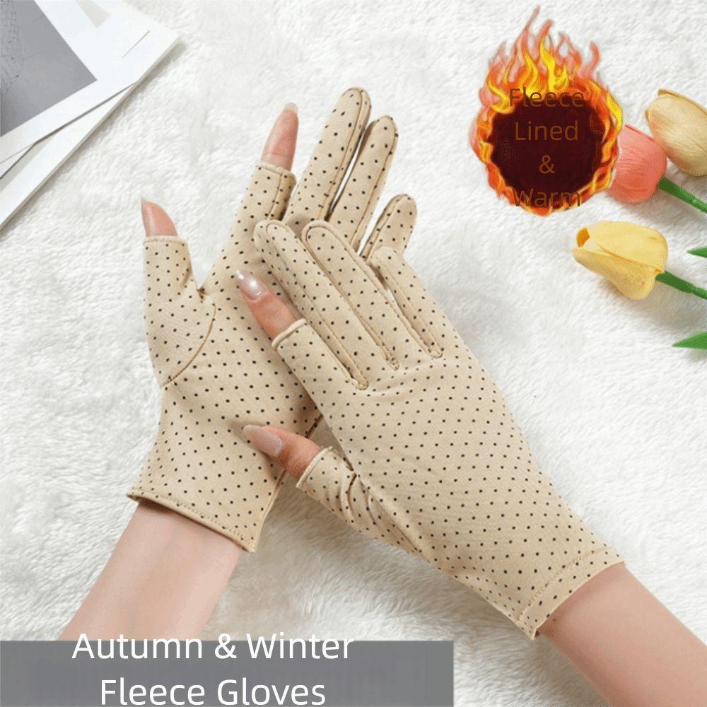 Lining Fleece Women's Winter Gloves Warm Driving Gloves Fashion Velvet  Mittens  Running