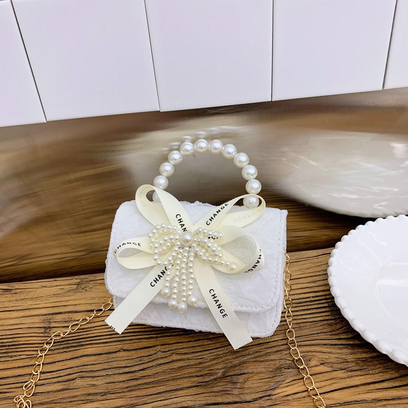 2025 Kinder Prinzessin Perle Schleife Umhängetasche