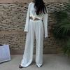 Fashion Wind New Arrival Fashion round Neck Long Sleeve Top Loose Pants Suit round Neck Top and Pants