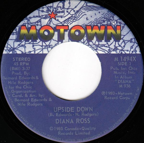 

7inch Record DIANA ROSS - Upside Down M1494X Motown 1980 Canada Soul/Funk Used