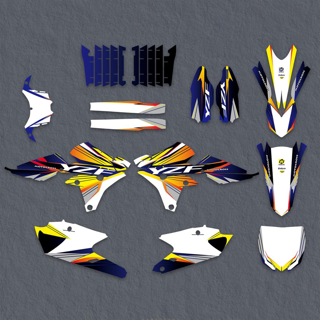 For Yamaha YZ 250F 2014-2018 YZ450F 2014-2017 2016 2015 Motorcycle Graphics Background Decals Stickers Customize YZF 250 YZF 450