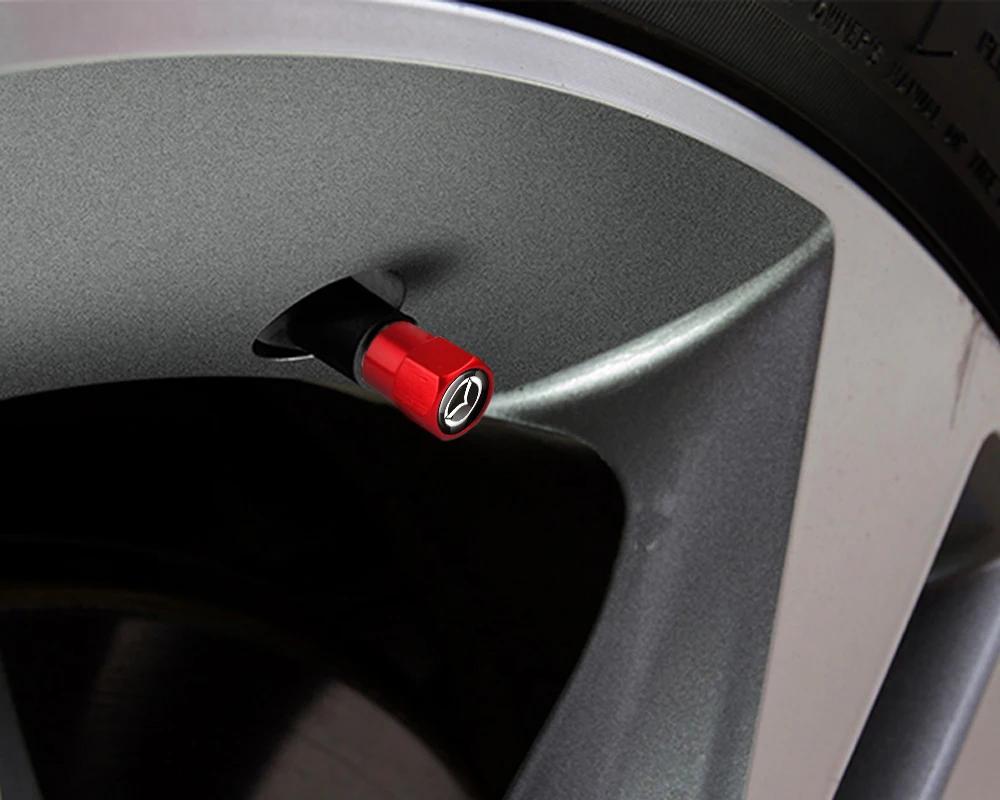 2025 Hot 4Pcs/Set Metal Car Tire Valve Caps Accessories for Mazda 3 Bk 6 Gh CX-5 CX30 MX-5 2 5 CX-3 GJ GL CX-8 MS RX-8 626 Miata